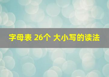 字母表 26个 大小写的读法